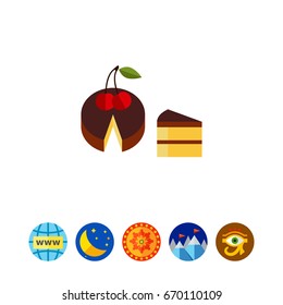 Cake and Piece Vector Icon