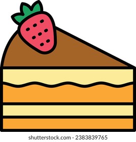 Cake piece vector icon. Can be used for printing, mobile and web applications.