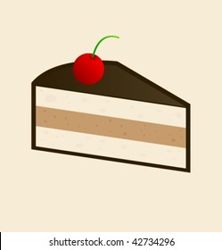 Cake piece vector illustration.