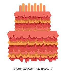 Cake pinata icon cartoon vector. Mexican candy. Cute mayo