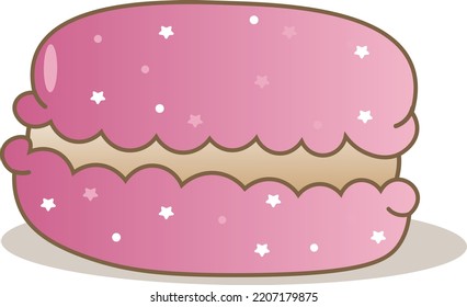 pastel con hielo rosa. Macaroon 