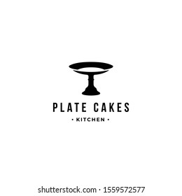 cake plate logo vector icon sign template