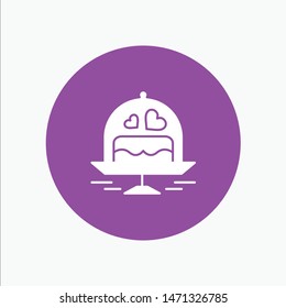 Cake, Plate, Wedding, Love. Vector Icon Template background