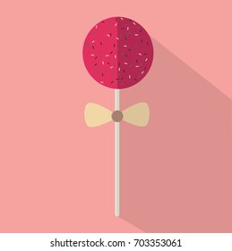 Cake Pop Flat Icon 