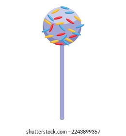 Cake pop icon isometric vector. Chocolate food. Candy art