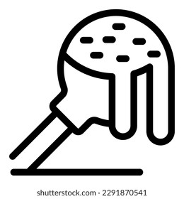 Cake pop icon outline vector. Candy chocolate. Art sugar