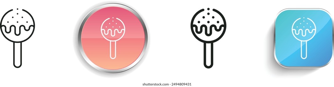 cake pop icon. Thin Linear, Regular and Button Style Design Isolated On White Background