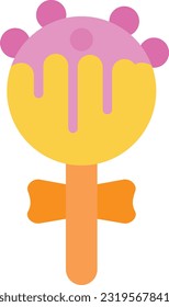 Cake Pop Vector Icon Flat Style