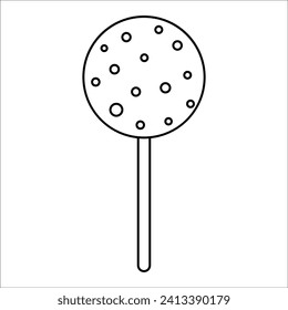 cake pops chocolate day sweet food icon element vector line doodle coloring 