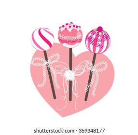 Cake pops isolated on white background