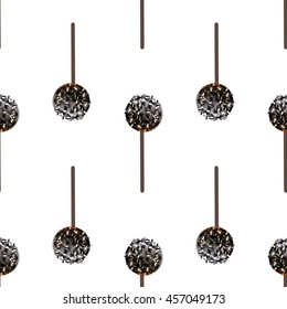 Cake pops isolated on white background. Seamless pattern