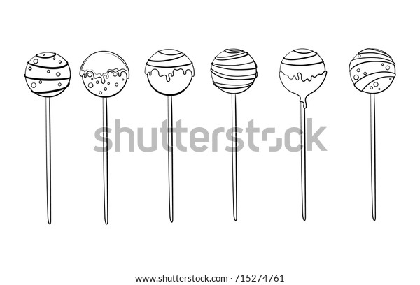 Download Cake Pops Isolated On White Background Stock Vector ...