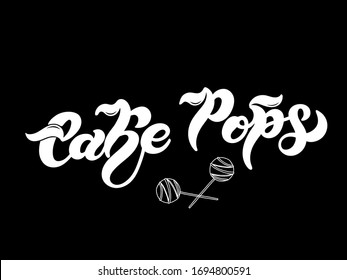 Copas de pasteles. El nombre del popular postre. Letras dibujadas a mano. Ilustración vectorial. Mejor diseño de café o restaurante