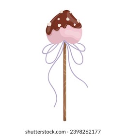 La torta aparece en forma de corazón. Bienes horneados con temas para el Día de San Valentín. Gráficos vectoriales.