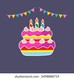 cake rainbow and cake happybirthday with hd resolution eps file for download