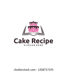 Cake Recipe logo designs template, Food book logo