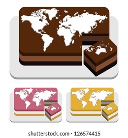 Cake Rectangular World Map