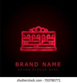 Cake red chromium metallic logo