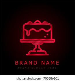 Cake red chromium metallic logo