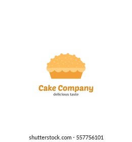 Cake restaurant Logo Design Vector. Flat Style