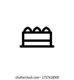 Cake Restaurant Outline Icon Logo Vector Illustration
