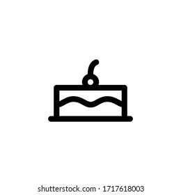 Cake Restaurant Outline Icon Logo Vector Illustration
