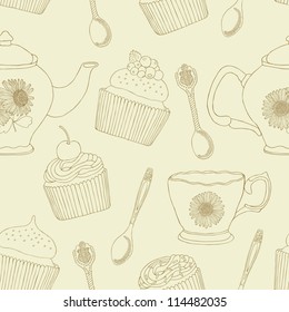 cake retro seamless background