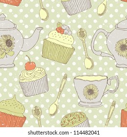 cake retro seamless background