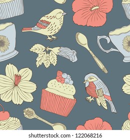 cake retro seamless background