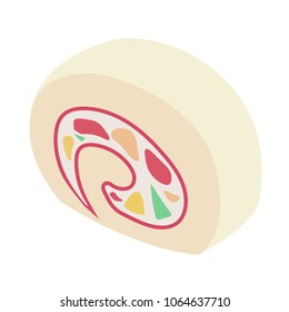Cake roll cartoon vector. free space for text. wallpaper. background.