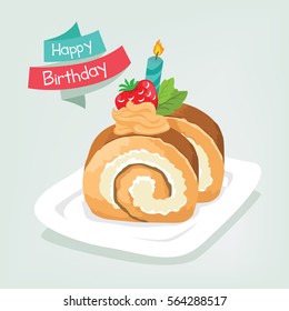 cake roll in happy birthday