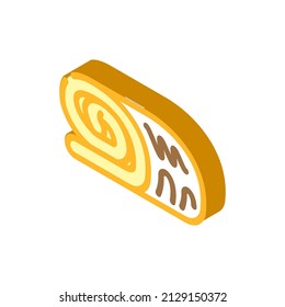 cake roll isometric icon vector. cake roll sign. isolated symbol illustration