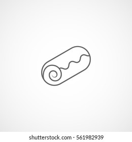 Cake Roll Line Icon On White Background