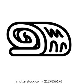 cake roll line icon vector. cake roll sign. isolated contour symbol black illustration