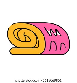 cake roll line icon vector. cake roll sign. isolated symbol illustration
