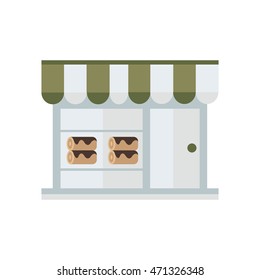 cake roll Shop icon  green, brown color