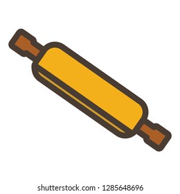 Cake roller icon. Single high quality cake roller related icon. Isolated cake roller symbols in white background. 