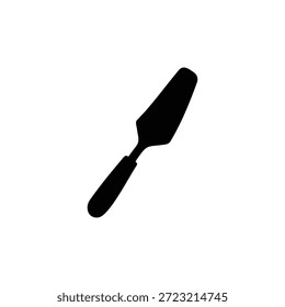 Diseño plano del Vector de la silueta de la espátula de la torta sobre fondo blanco.
