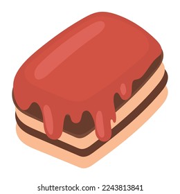 cake with sauce icon isolated