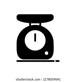 plantilla de logotipo de ilustración vectorial de icono de escala de tortas para muchos fines. Aislado sobre fondo blanco. estilo glifo.