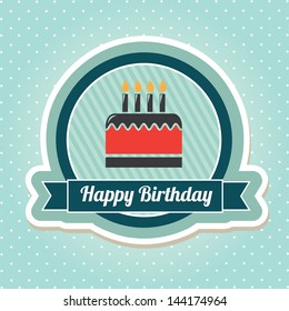 cake seal over dotted background vector illustration