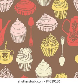 Cake seamless background