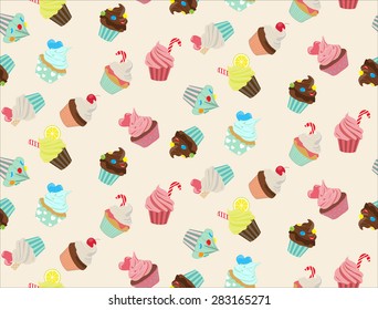 cake seamless pattern, vector, Endless texture can be used for wallpaper, pattern fills, web page background,surface textures.