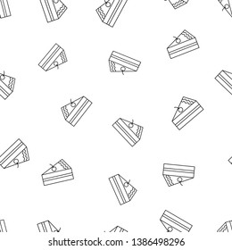 Cake seamless pattern. Vector illustration of line web icon. Concept food promotion.