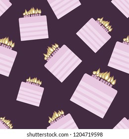 Cake seamless pattern for your design. Birthday background 