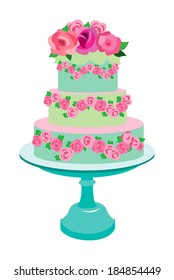 Cake. Set of different sweet cakes. Vector. isolated on a white background. Sweet life. Advertising cafe, pastry shop, menu, illustration.