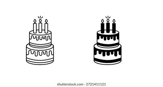 Icono de conjunto de pasteles con fondo blanco Vector Ilustración de stock