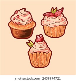 Kuchensatz Illustration Vektor-Design