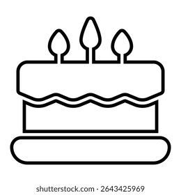 cake set line icon design. cake set thin black outline symbol vector illustration. editable stroke icon on transparent background.
