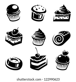 Cake set. Vector